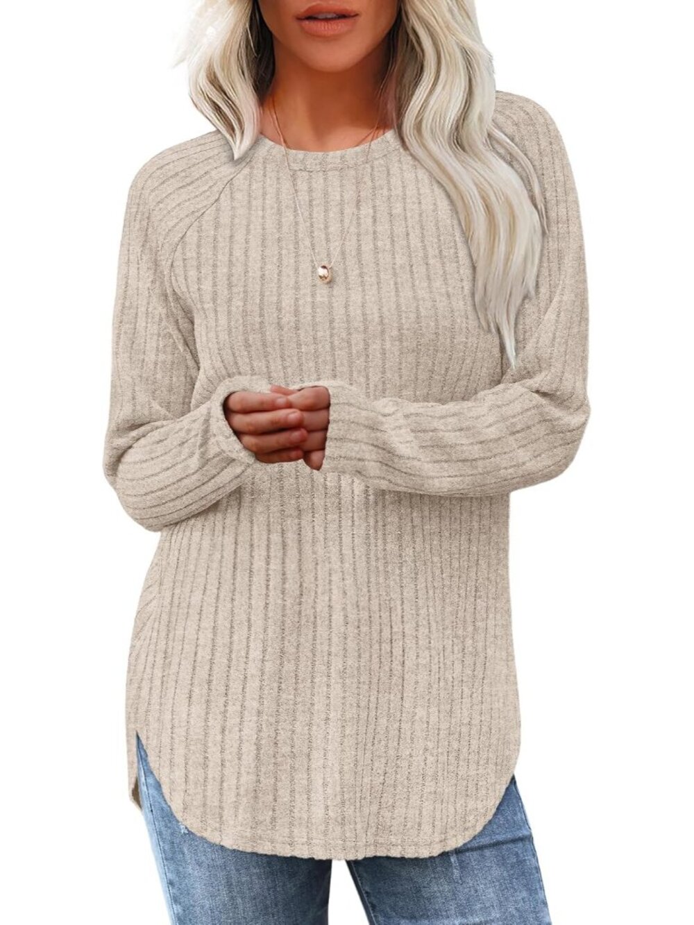 Lightweight Solid Color Tunic Sweater for Women – Effortless Everyday Wear